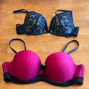 Set of 2 push up bras. Both size 34 B.